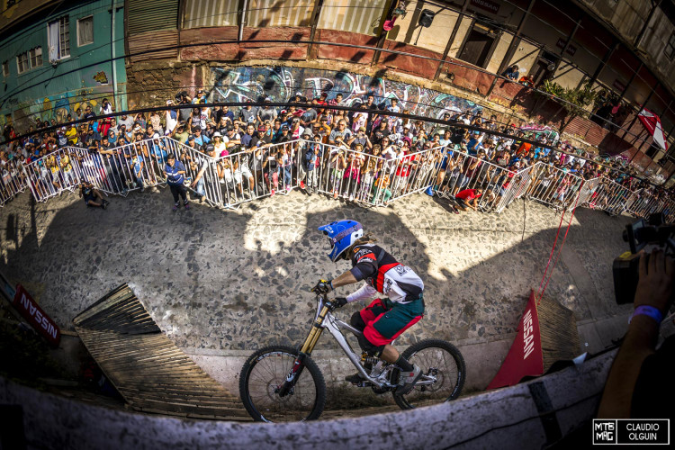 Dennis Tondin performs during the Red Bull Valparaiso Cerro Abajo, in Valparaiso, Chile on February 21st, 2016