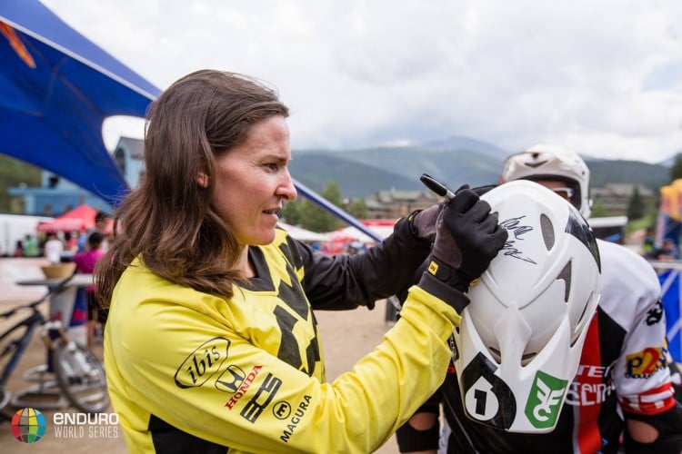 Chaussan signing an autograph after winning...