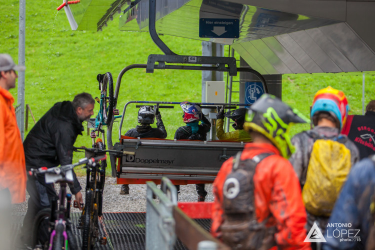 Saturday training at the 1st UEC MTB Enduro European Championships in Kirchberg, Tyrol, Austria, on June 20, 2015. Free image for editorial usage only: Photo by Antonio López Ordóñez.