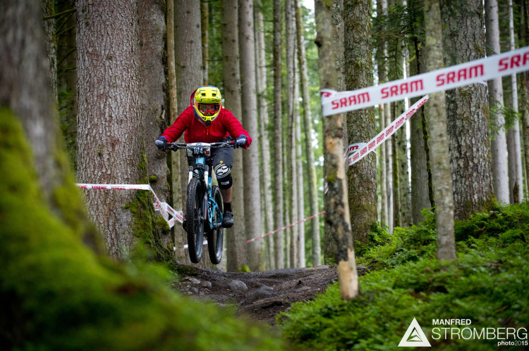 Stage 1 of the 1st UEC MTB Enduro European Championships in Kirchberg, Tyrol, Austria, on June 21, 2015. Free image for editorial usage only: Photo by Manfred Stromberg