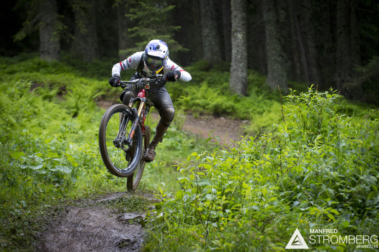 René Wildhaber of SUI racing stage 4 of the 1st UEC MTB Enduro European Championships in Kirchberg, Tyrol, Austria, on June 21, 2015. Free image for editorial usage only: Photo by Manfred Stromberg