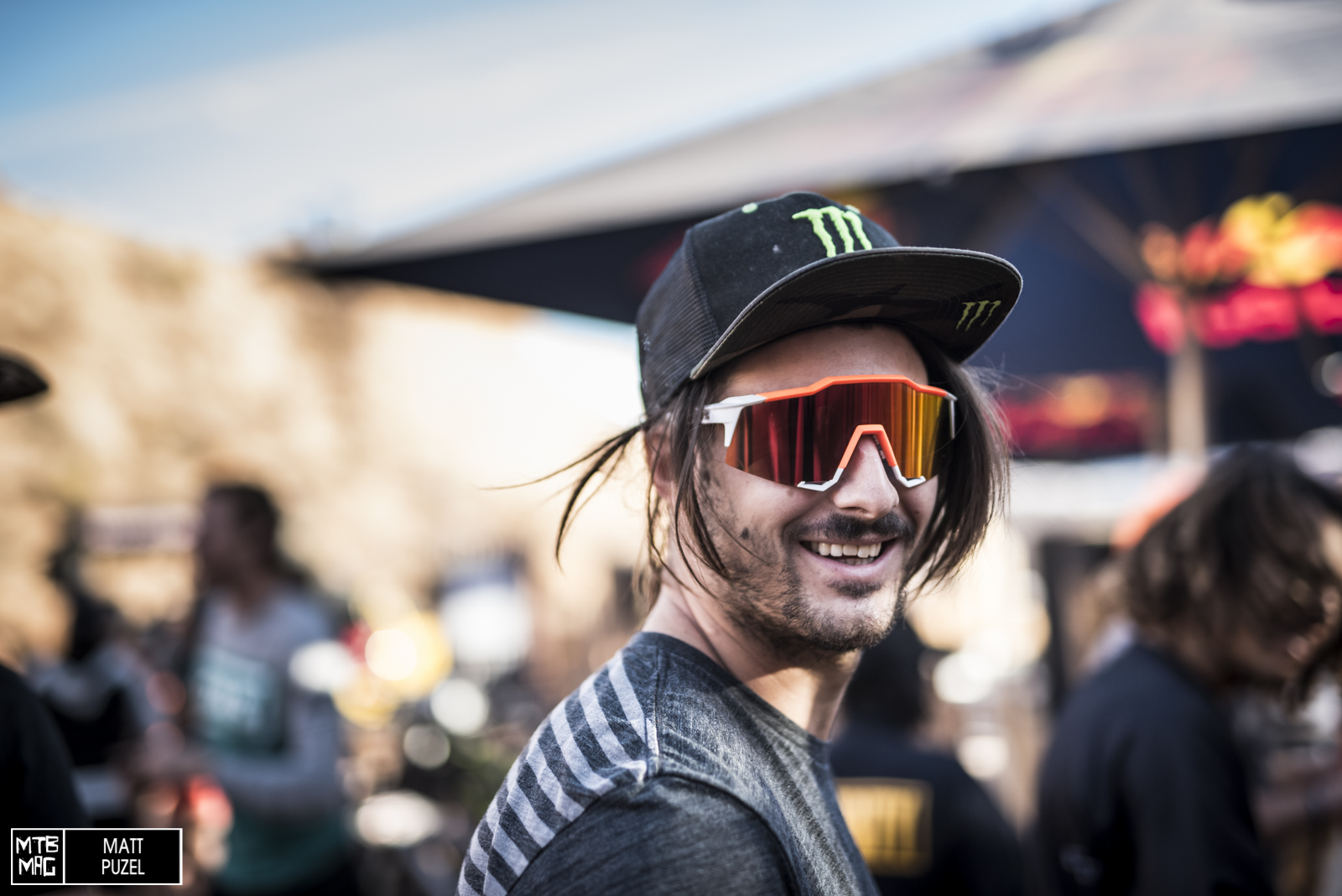 Sam Reynolds has cracked some jokes about how gnarly this event is but he's been smiling the whole time.