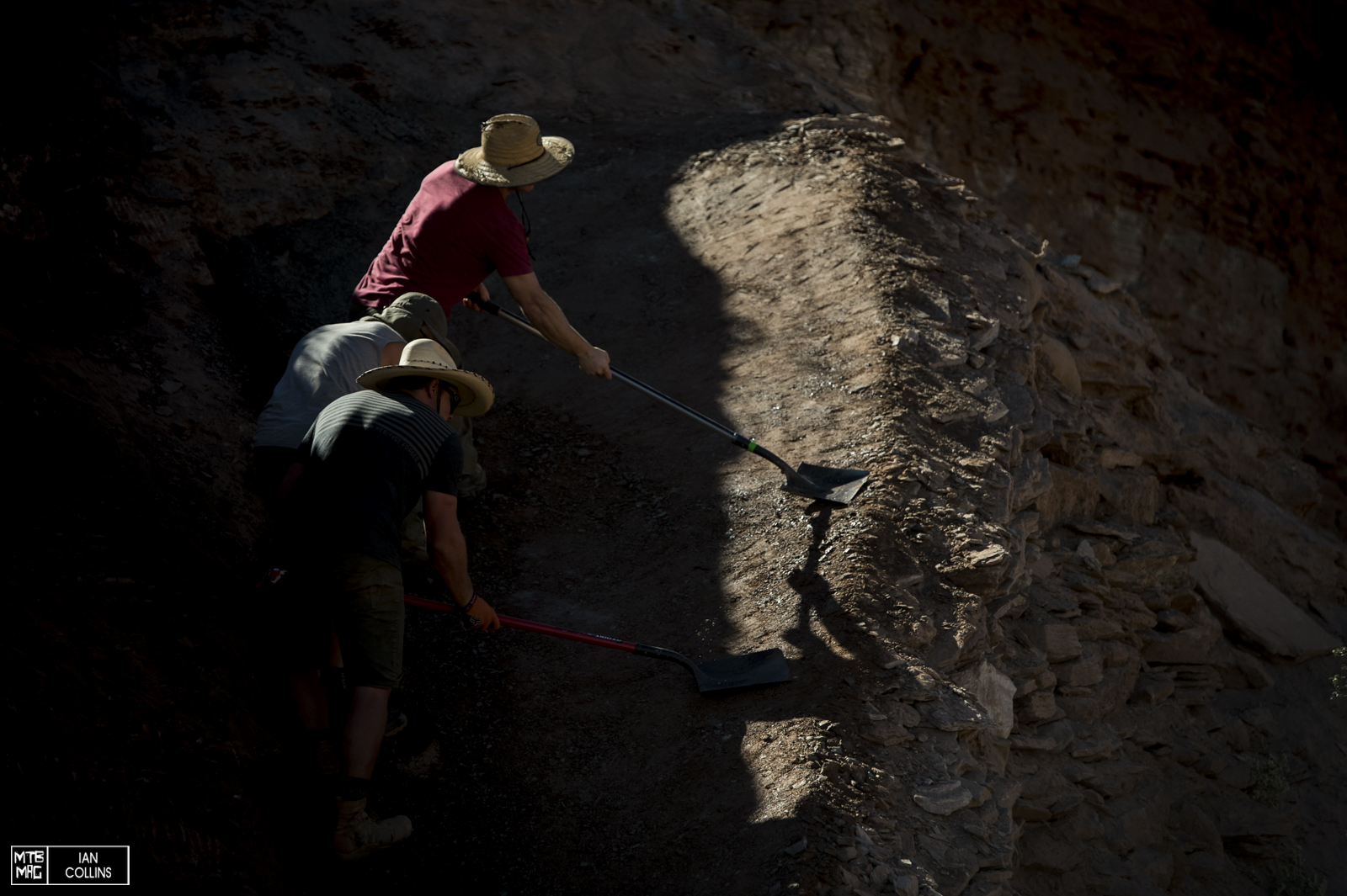 Kyle Strait is no stranger to the desert.  He and his dig crew pack away at a mega berm.