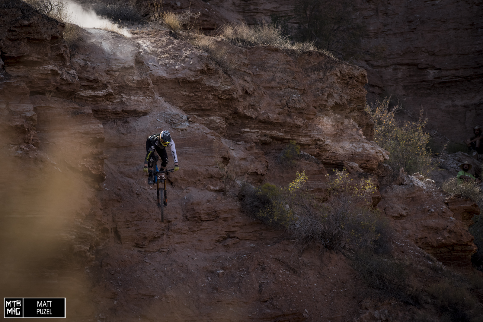 Bernard Kerr missed his first run due to mechanical issues but sent it right down the heart of the mountain like a champ.