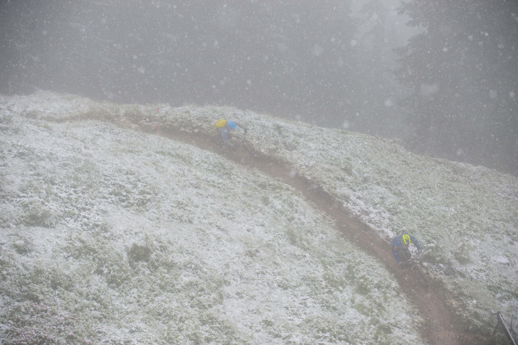 Practise of the 1st UEC MTB Enduro European Championships in Kirchberg, Tyrol, Austria, on June 20, 2015. Free image for editorial usage only: Photo by Manfred Stromberg