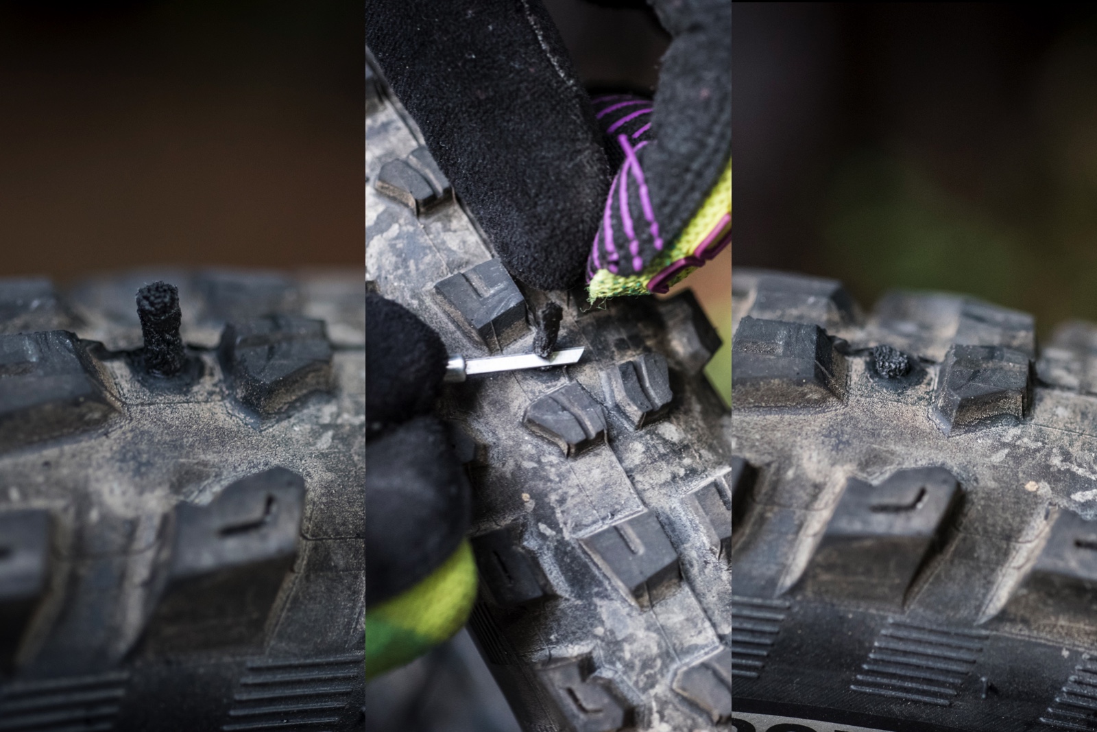 When you pull the tool out, there will be a big chunk of the plug remaining. Included in the kit is a razor extension. Use that to trim off excess plug. Inflate your tire back to your desired pressure after a quick check for leaks and you're done. 