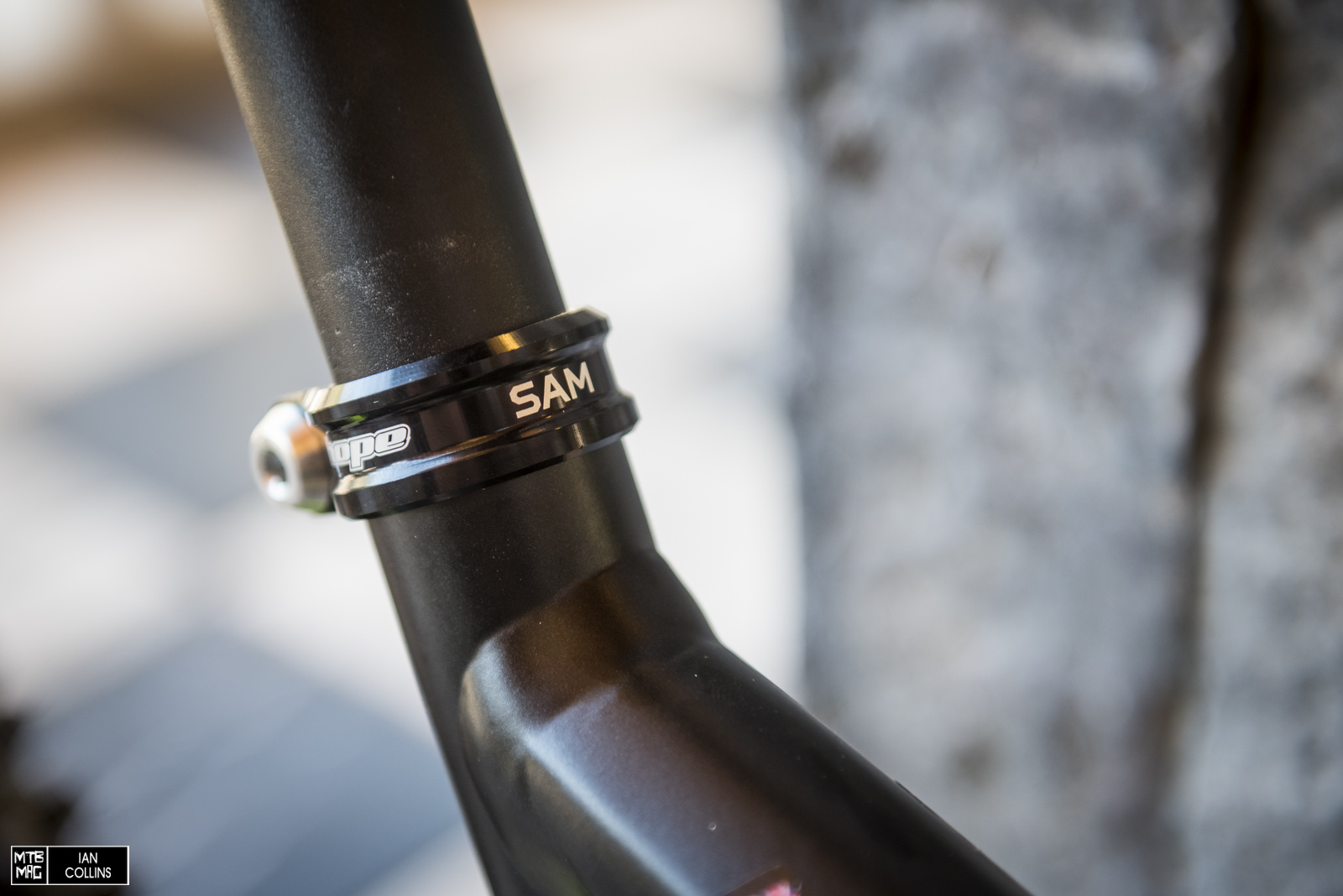Hope custom engraved seatpost clamps for the whole team.