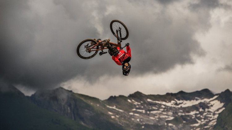 Brett Rheeder,Crankworx Les Gets Best Trick. Photo by Sean St. Denis